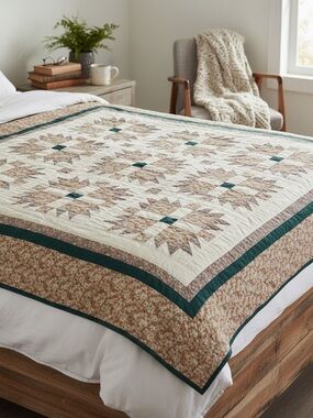 086 VTG HANDMADE QUILT 63.5” x 81.2”